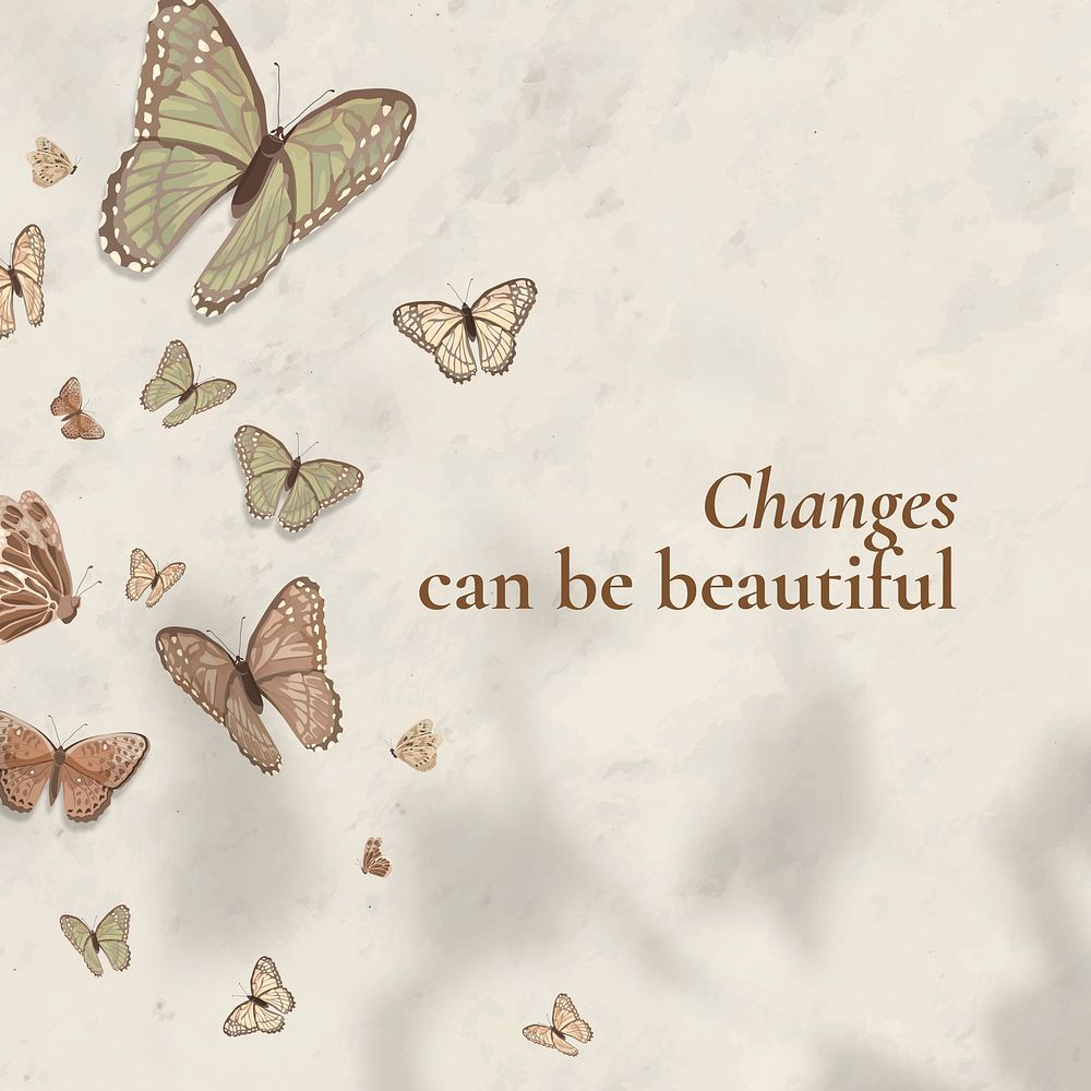 Mental health Instagram post template, beautiful butterfly design vector