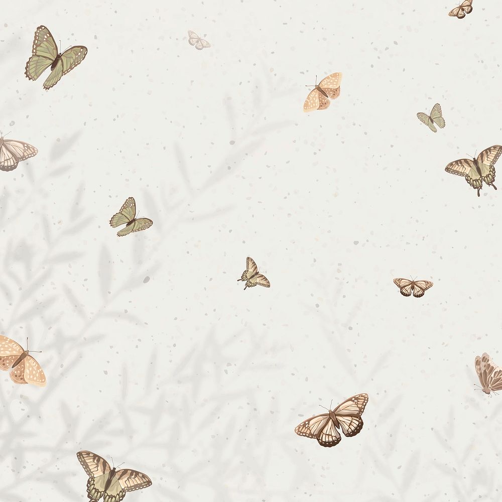 Cute butterfly background, aesthetic watercolor design