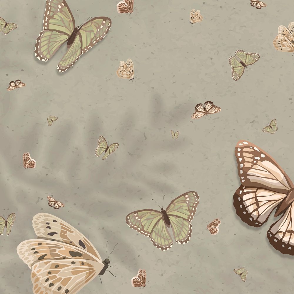 Aesthetic butterfly patterned background, Instagram post design