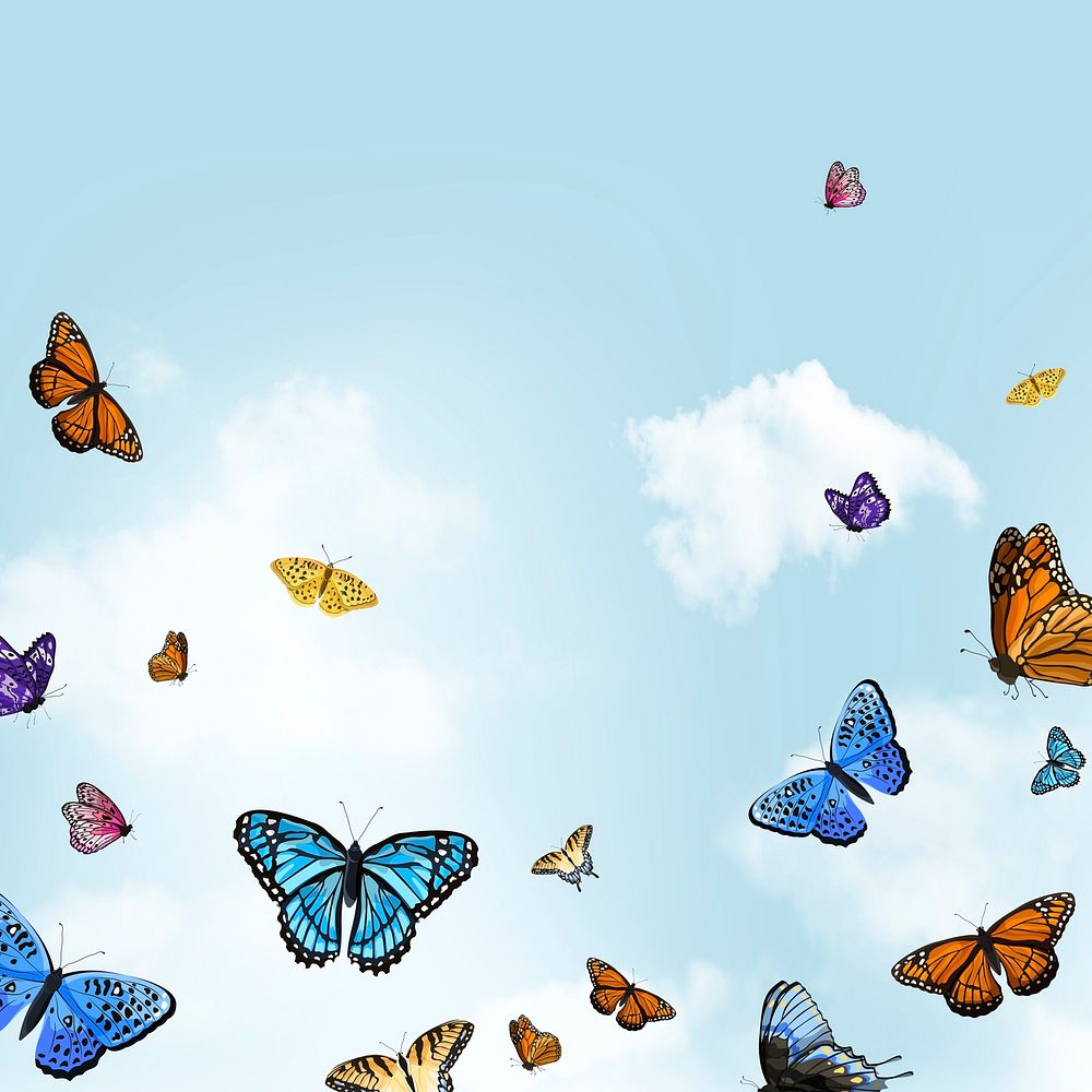 Colorful butterfly background, watercolor design | Premium Photo - rawpixel