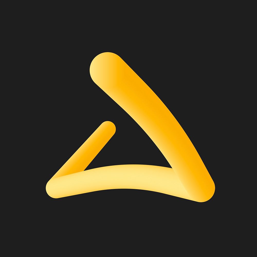 3D triangle shape, gradient yellow design 