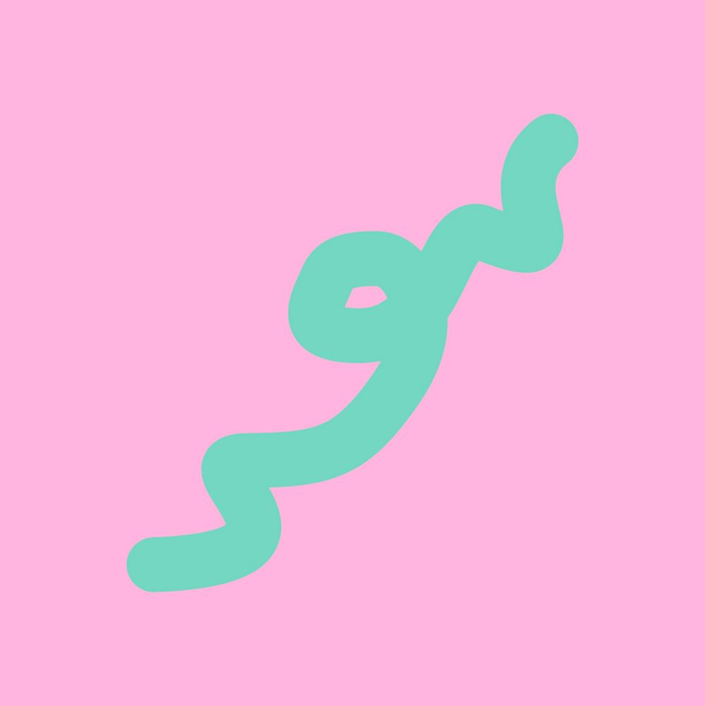 Mint green squiggle design on pink