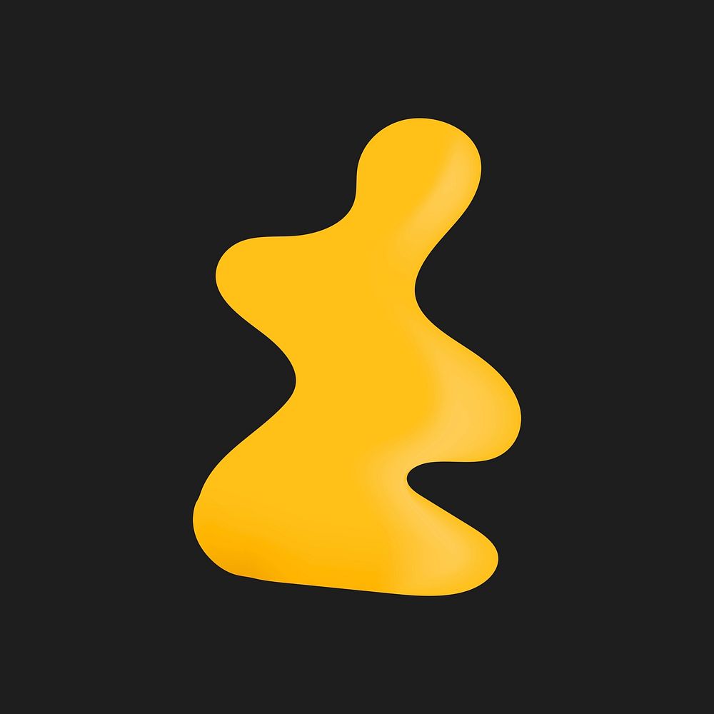 Yellow blob shape, abstract design psd