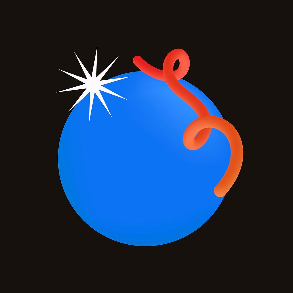 Round blue logo element, funky shape vector