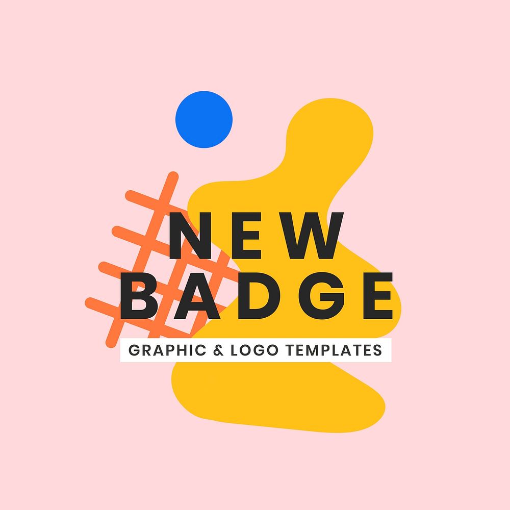 Creative logo template, abstract badge design psd
