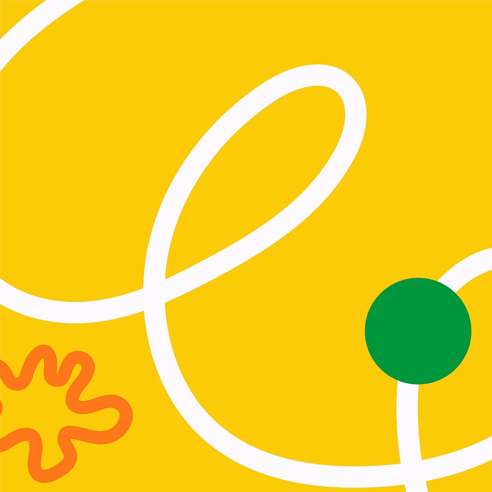 Yellow funky background, abstract squiggle design