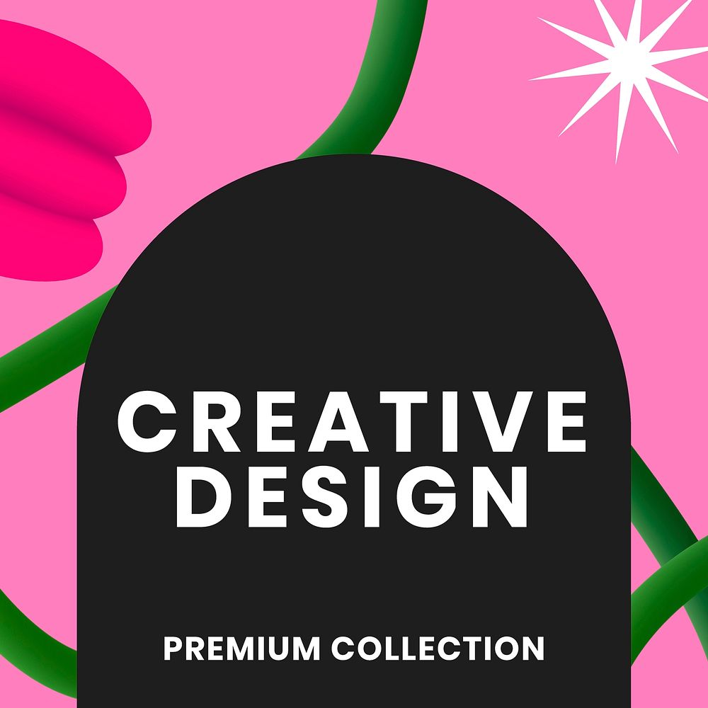 Creative design Instagram post template, 3D design with editable text vector