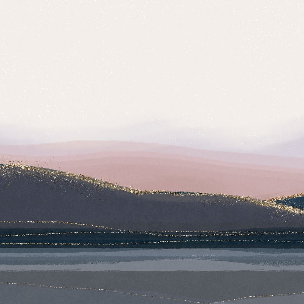 Aesthetic landscape background, pink crayon texture