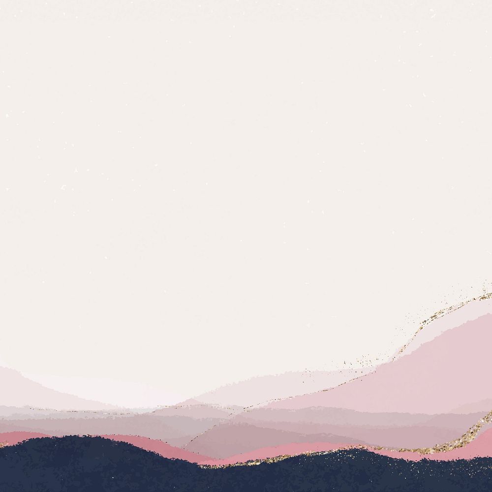 Pink glitter background, aesthetic landscape border vector
