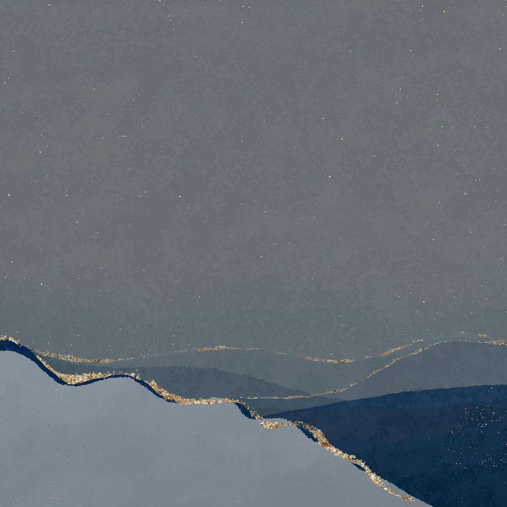 Aesthetic blue background, glittery border nature landscape vector