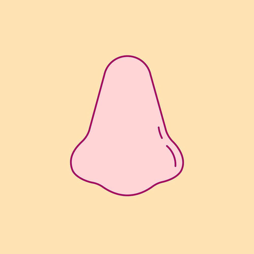 Cute nose shape on yellow background