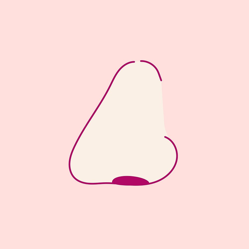 Cute side nose shape on peach background