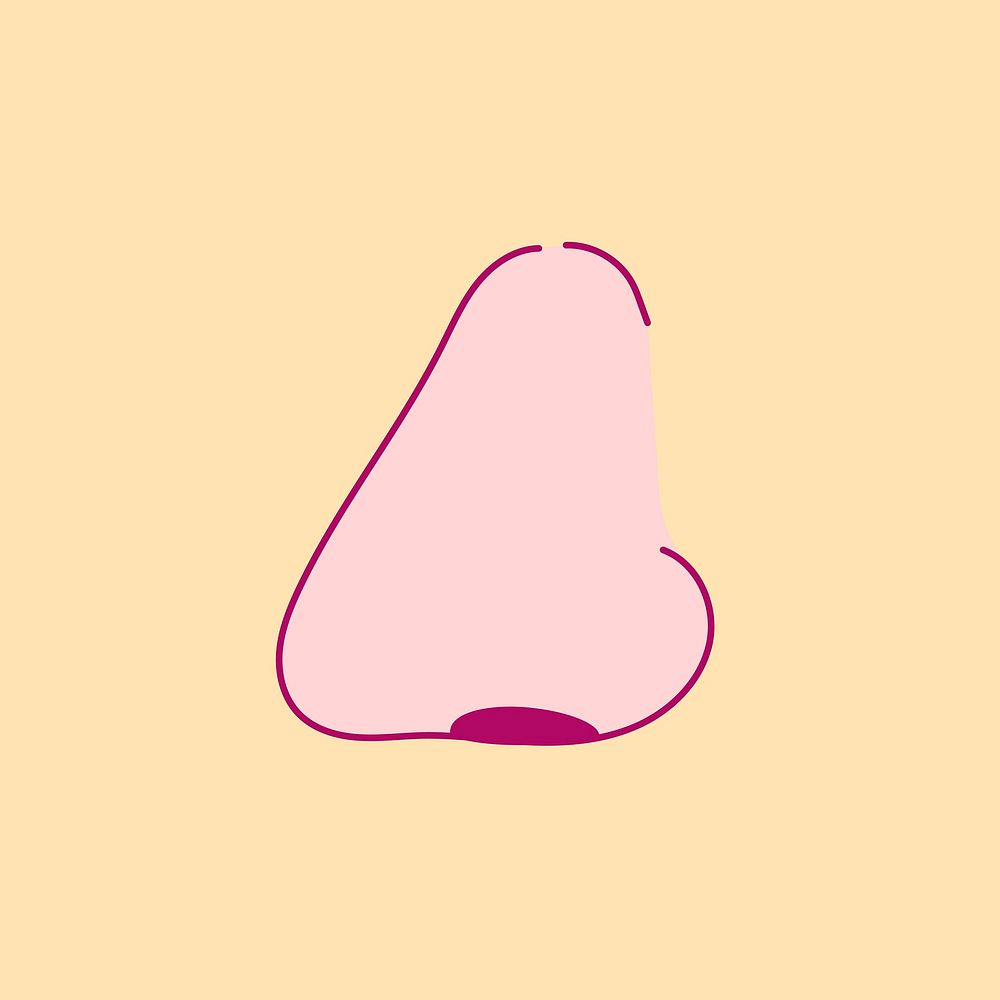 Cute side nose shape on yellow background