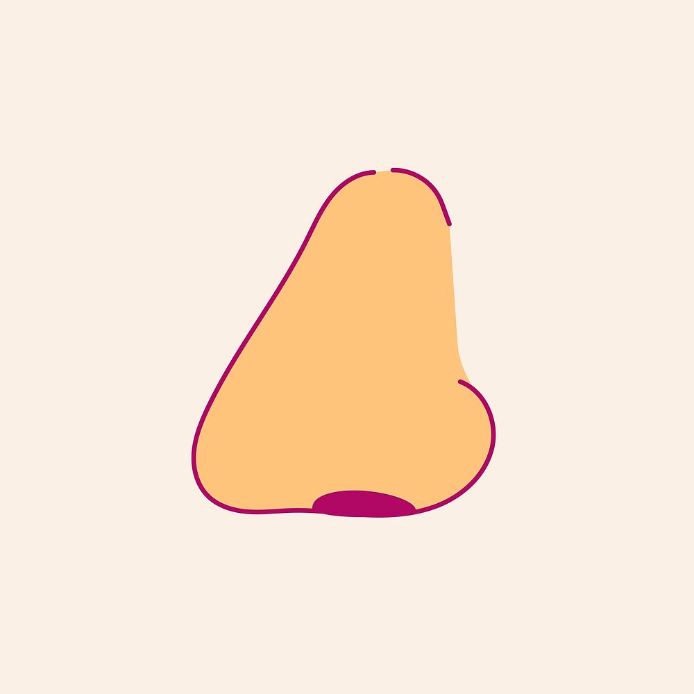Cute side nose shape on cream background