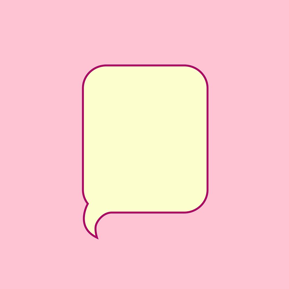 Yellow speech bubble, cute shape collage element design vector