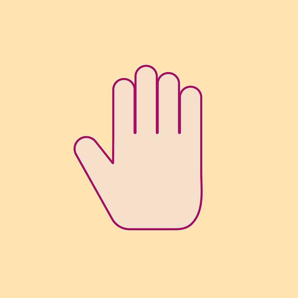 Hand shape collage element, icon flat graphics design vector