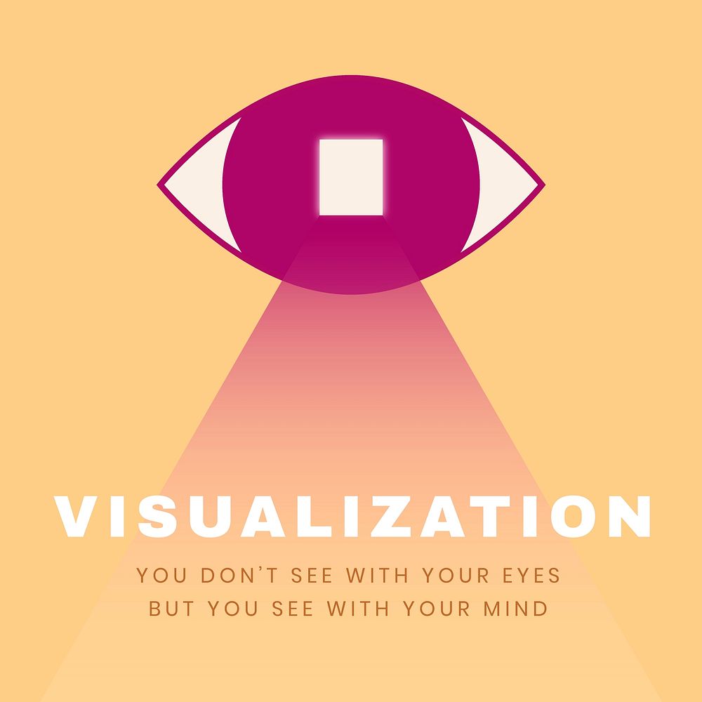 Visualization quote template, mental health social media post vector