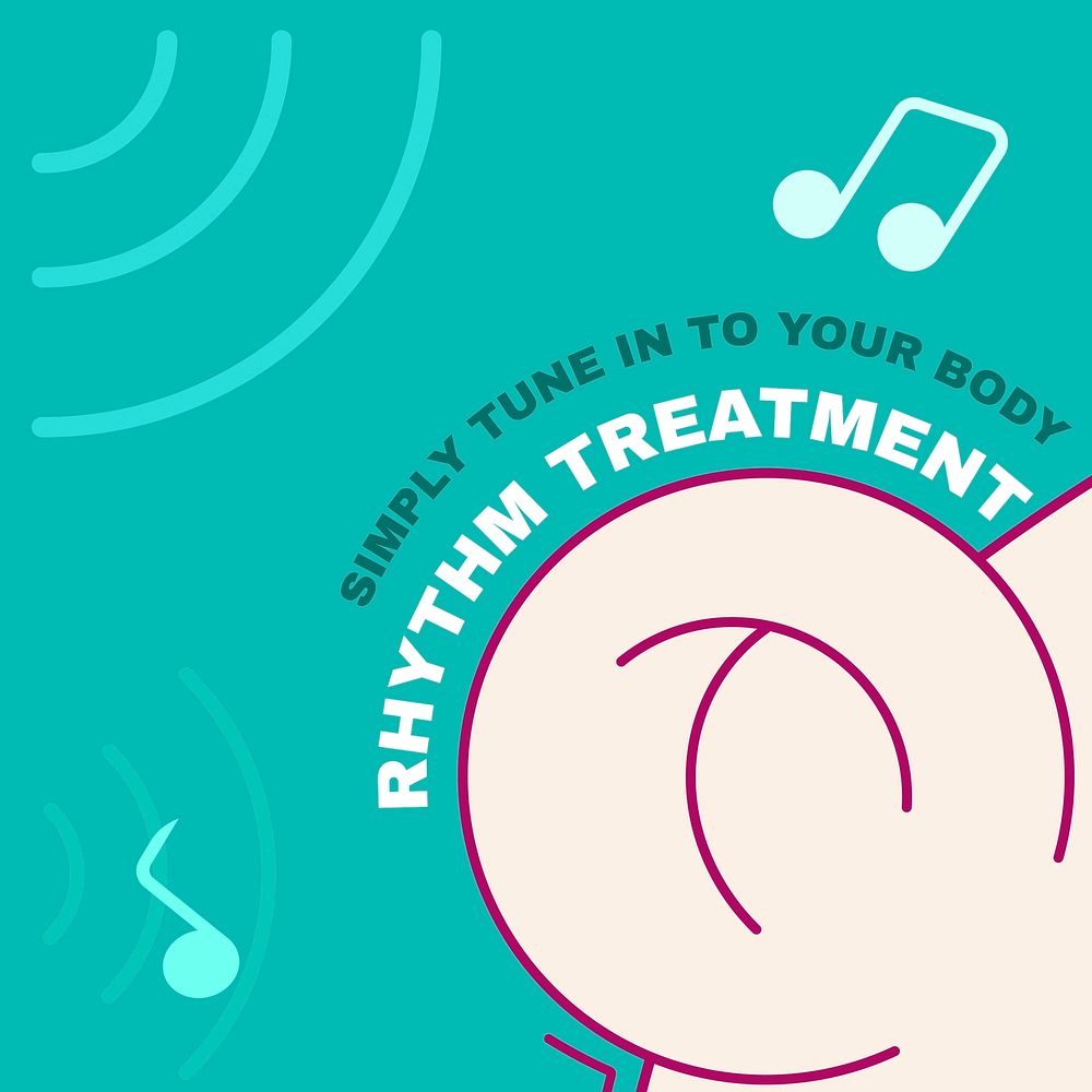 Rhythm treatment quote template, mental health social media post vector