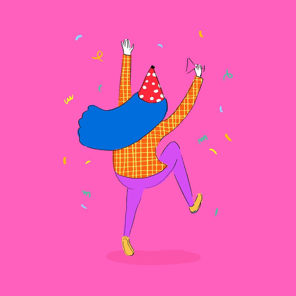 Dancing cartoon girl, cute drawing | Free Photo Illustration - rawpixel