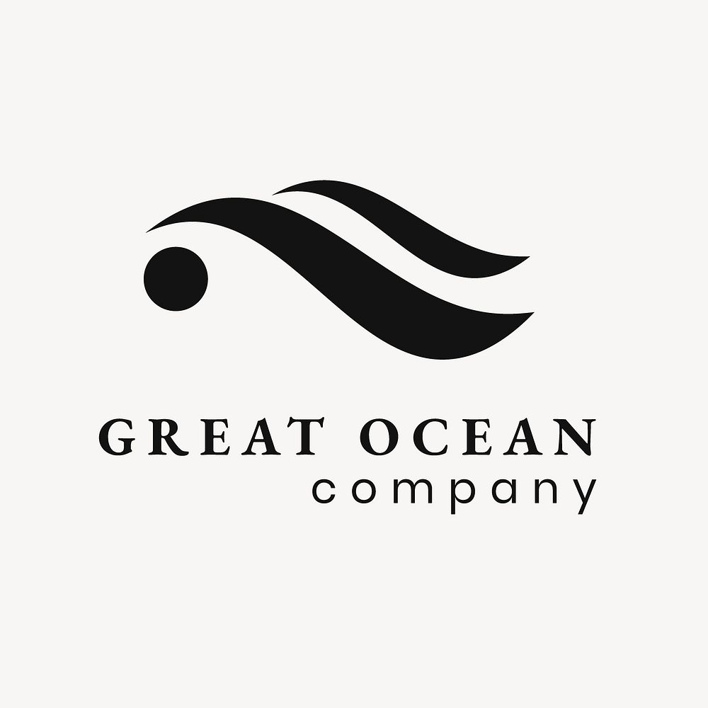 Environment business logo template, wave graphic with simple design vector