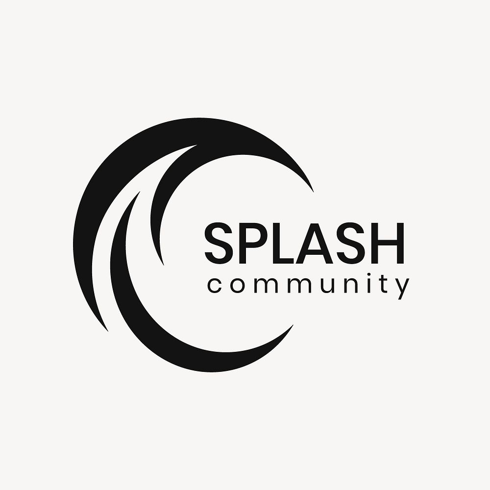 Water splash business logo template, professional simple flat design vector