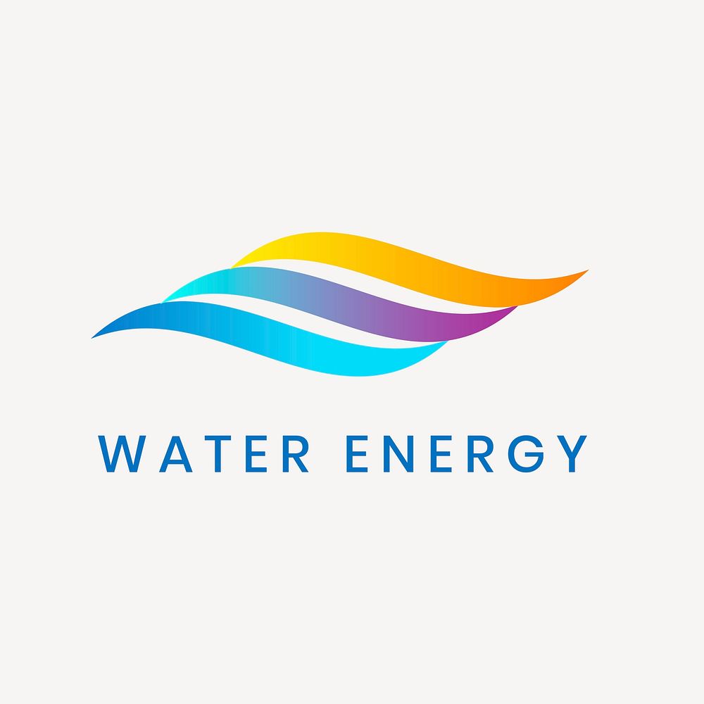 Water energy logo template, environmental business, gradient design psd
