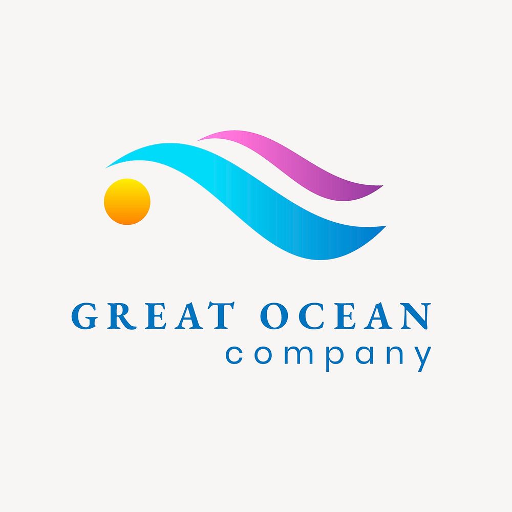 Environment business logo template, wave graphic with gradient design vector