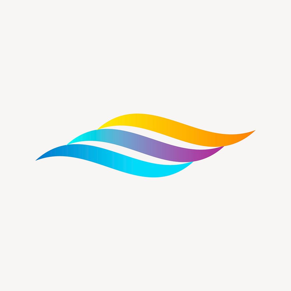 Wave business logo maker clipart, corporate identity, innovative design vector