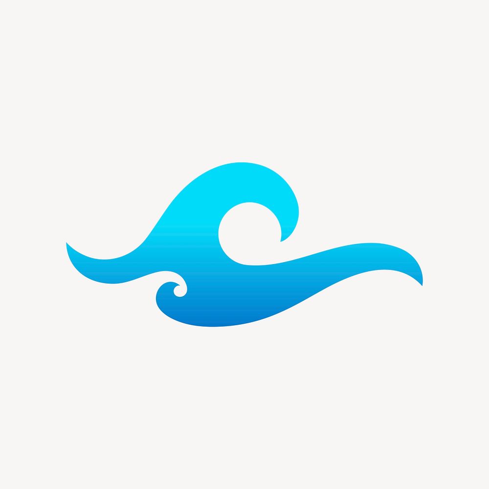 Wave business logo maker clipart, corporate identity, innovative design psd