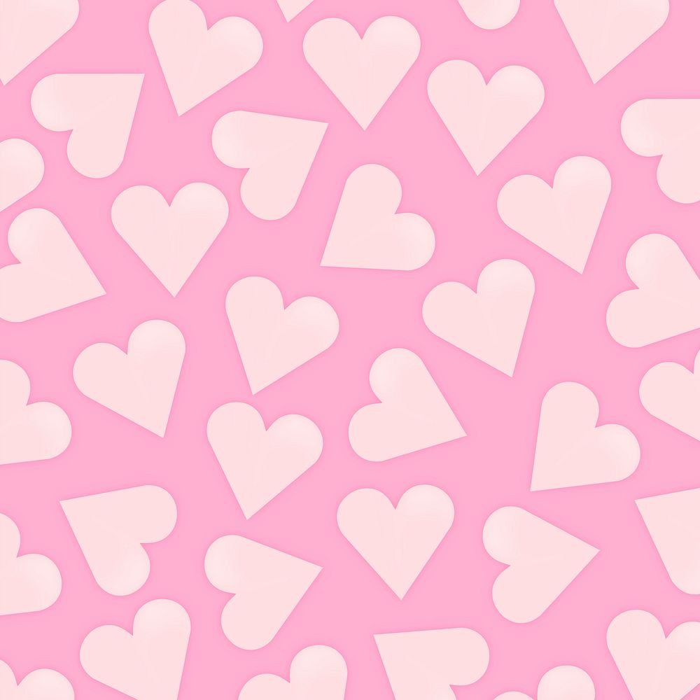 Pink valentine&rsquo;s background heart shape pattern vector