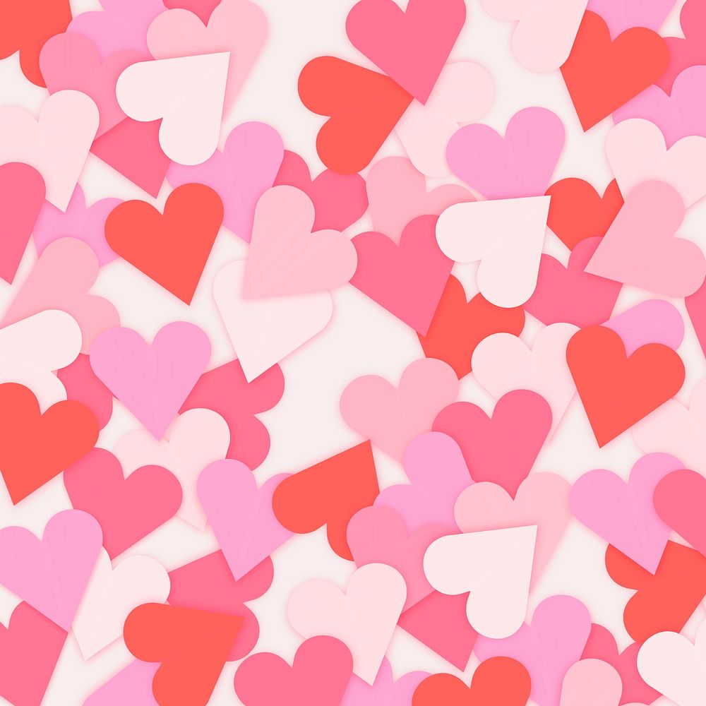 Colorful hearts background valentine&rsquo;s pattern vector