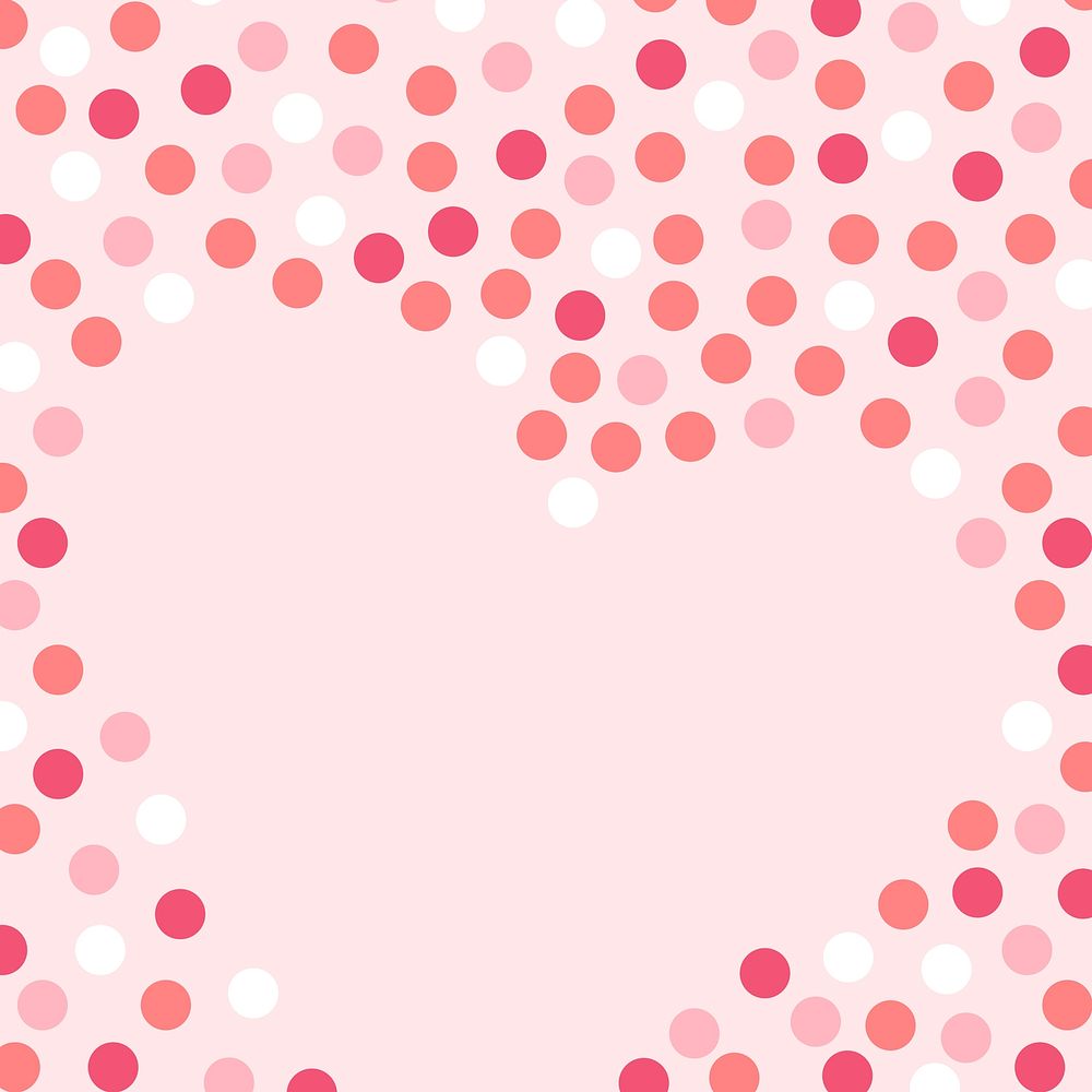 Cute pink background girl theme valentine&rsquo;s border vector