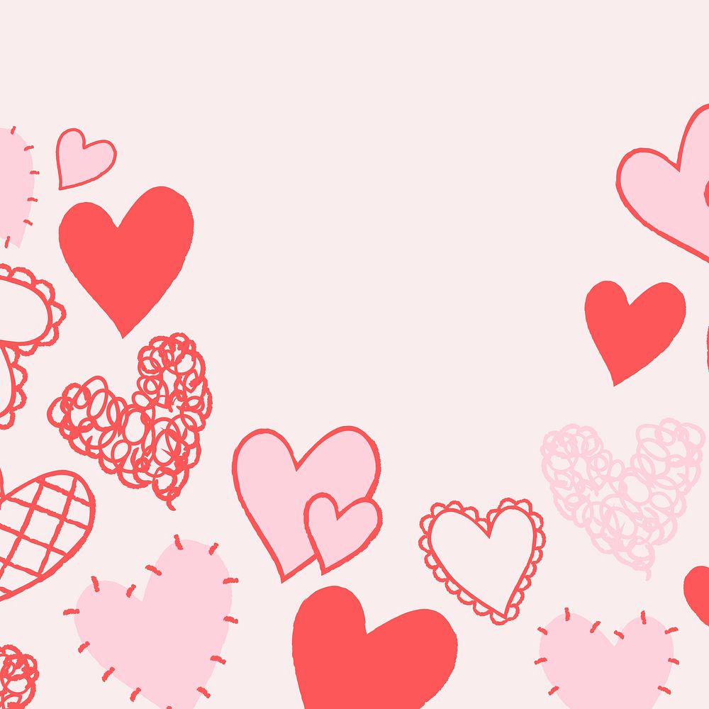 Valentine&rsquo;s background heart shape design border