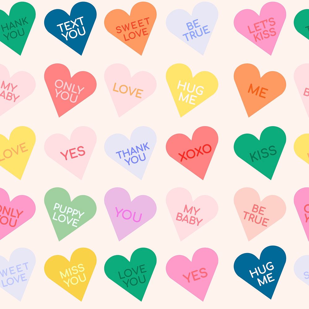 Heart seamless pattern, Valentines colorful background vector