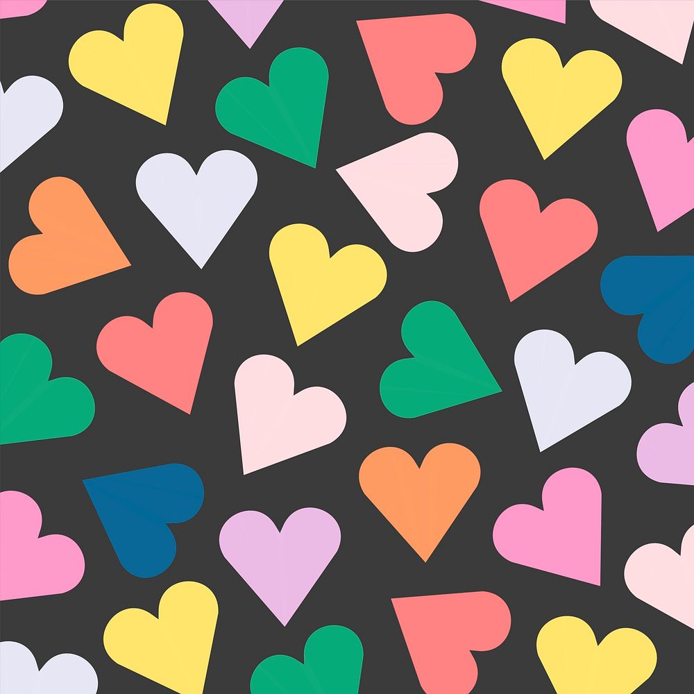 Colorful hearts background valentine's pattern vector