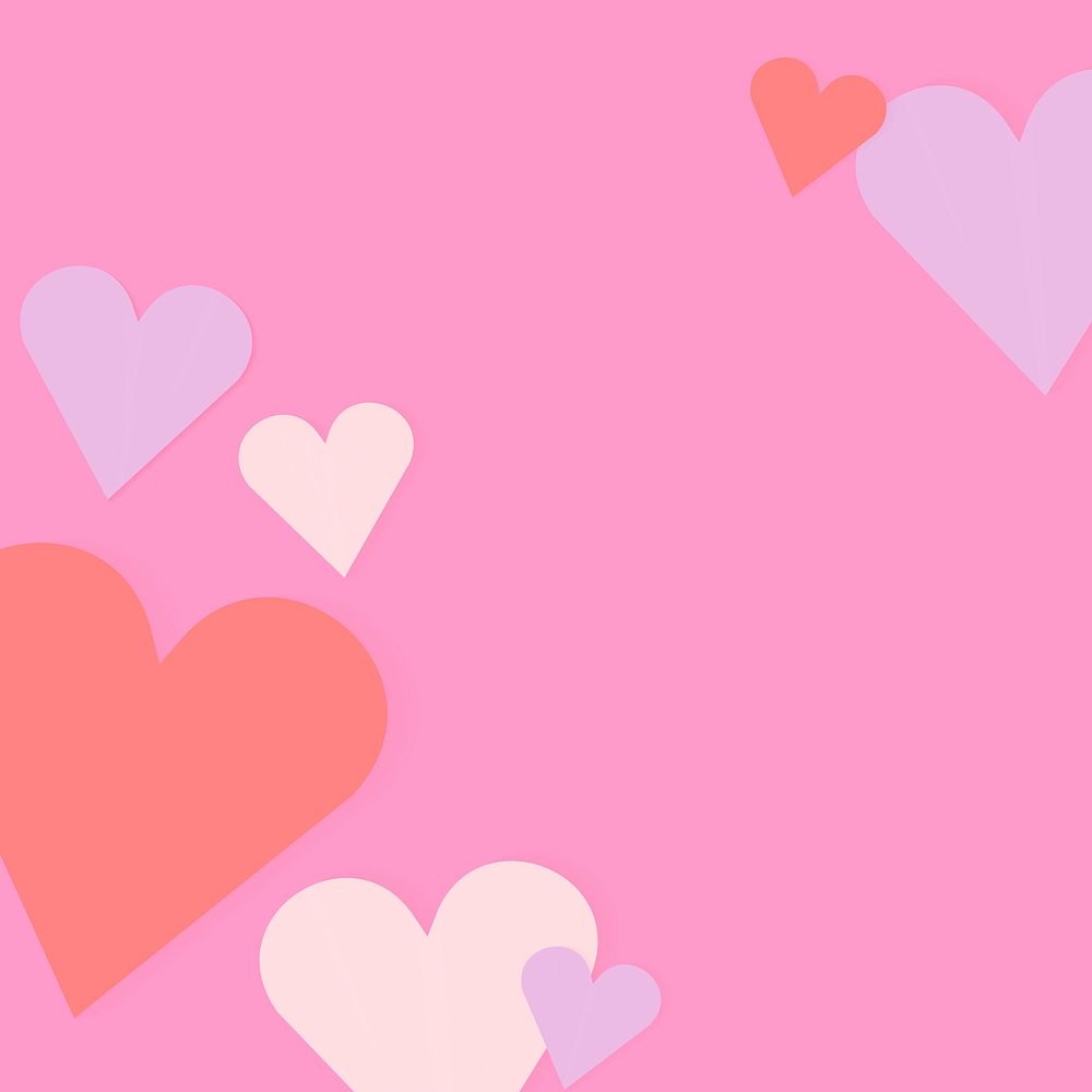 Colorful hearts background valentine&rsquo;s design border