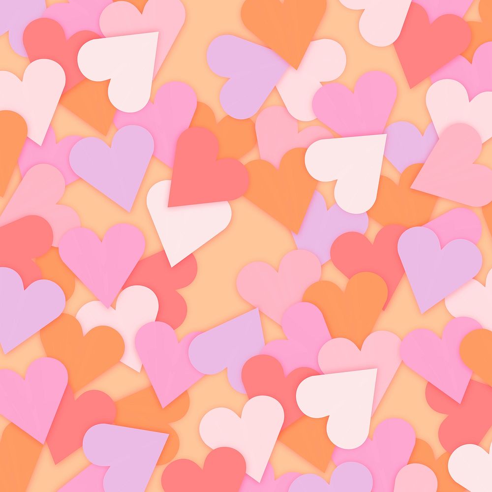 Colorful hearts pattern background valentine&rsquo;s vector