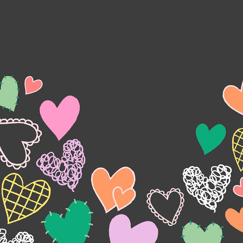 Colorful hearts background border, valentine&rsquo;s design
