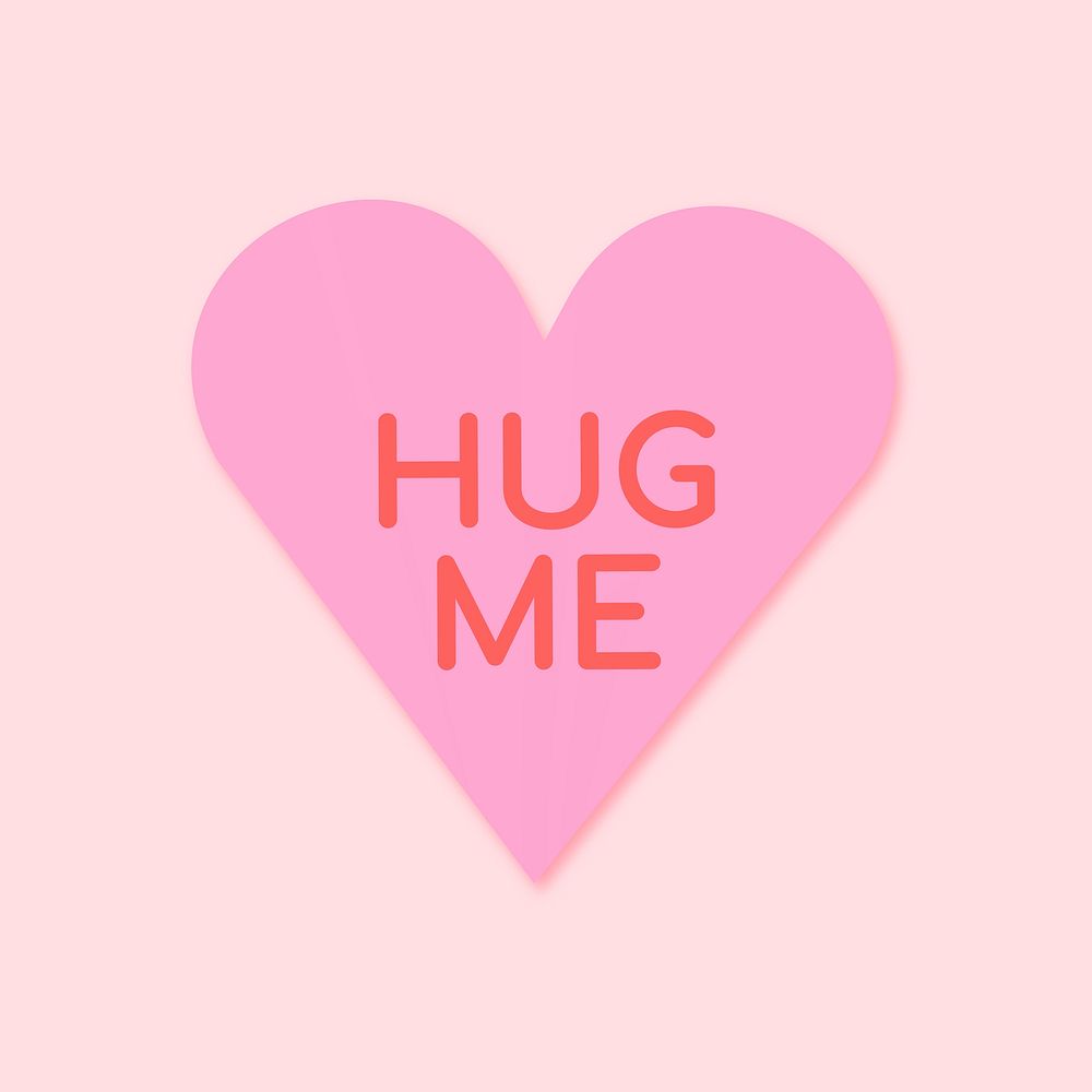 Heart love graphic, hug me, valentine theme design