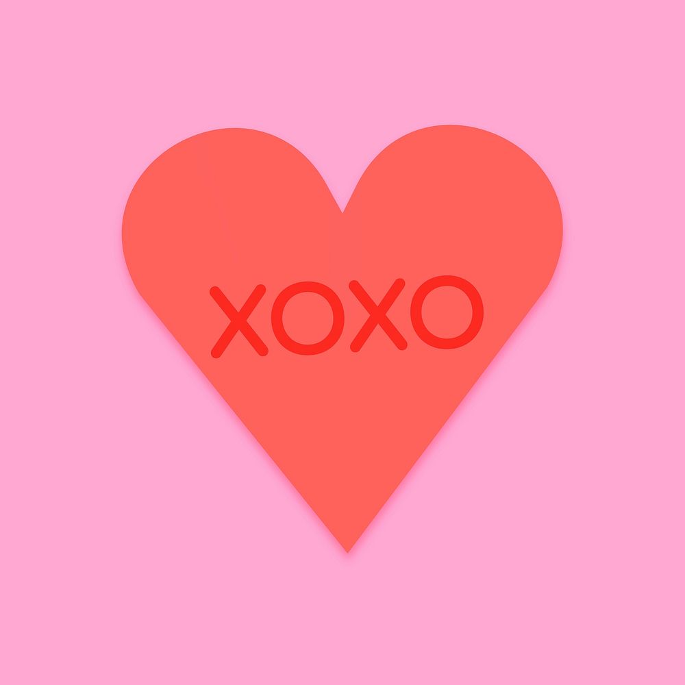 Heart love clip art, xoxo, love theme valentine design
