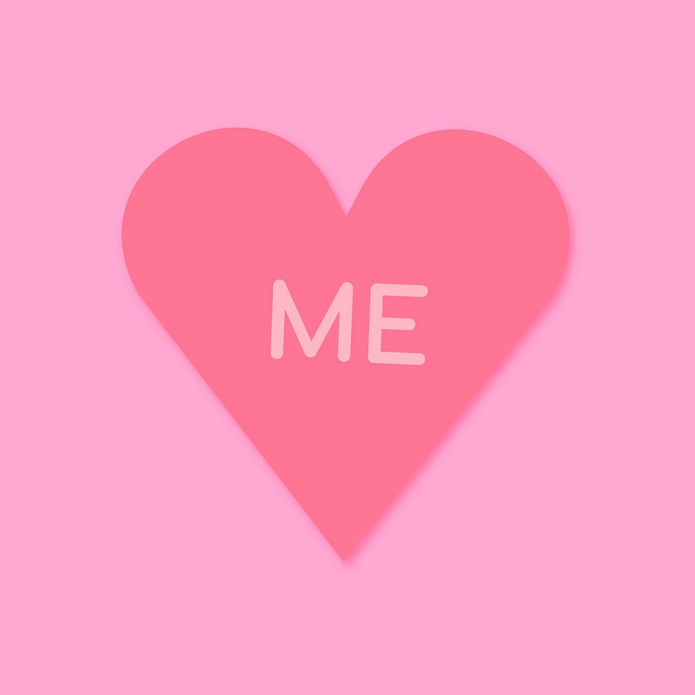 Heart love clip art, self love theme valentine design