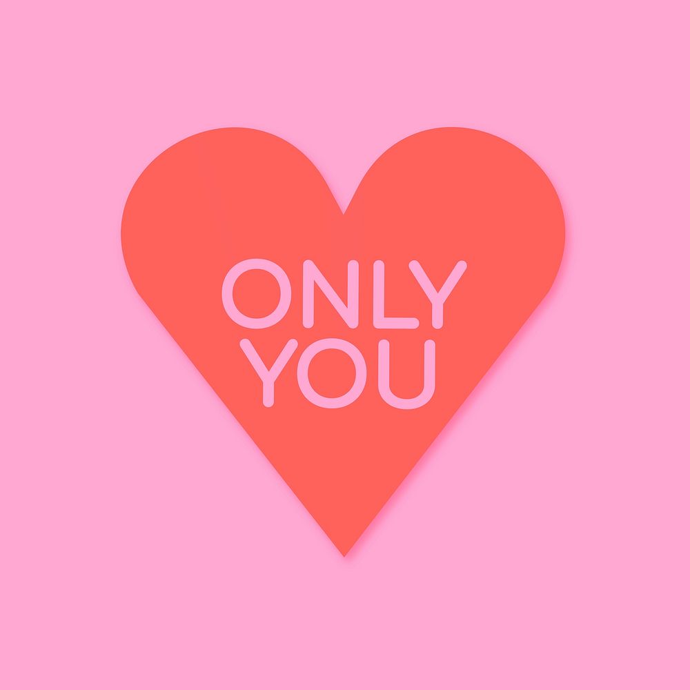 Heart love clip art, only you, love theme valentine design