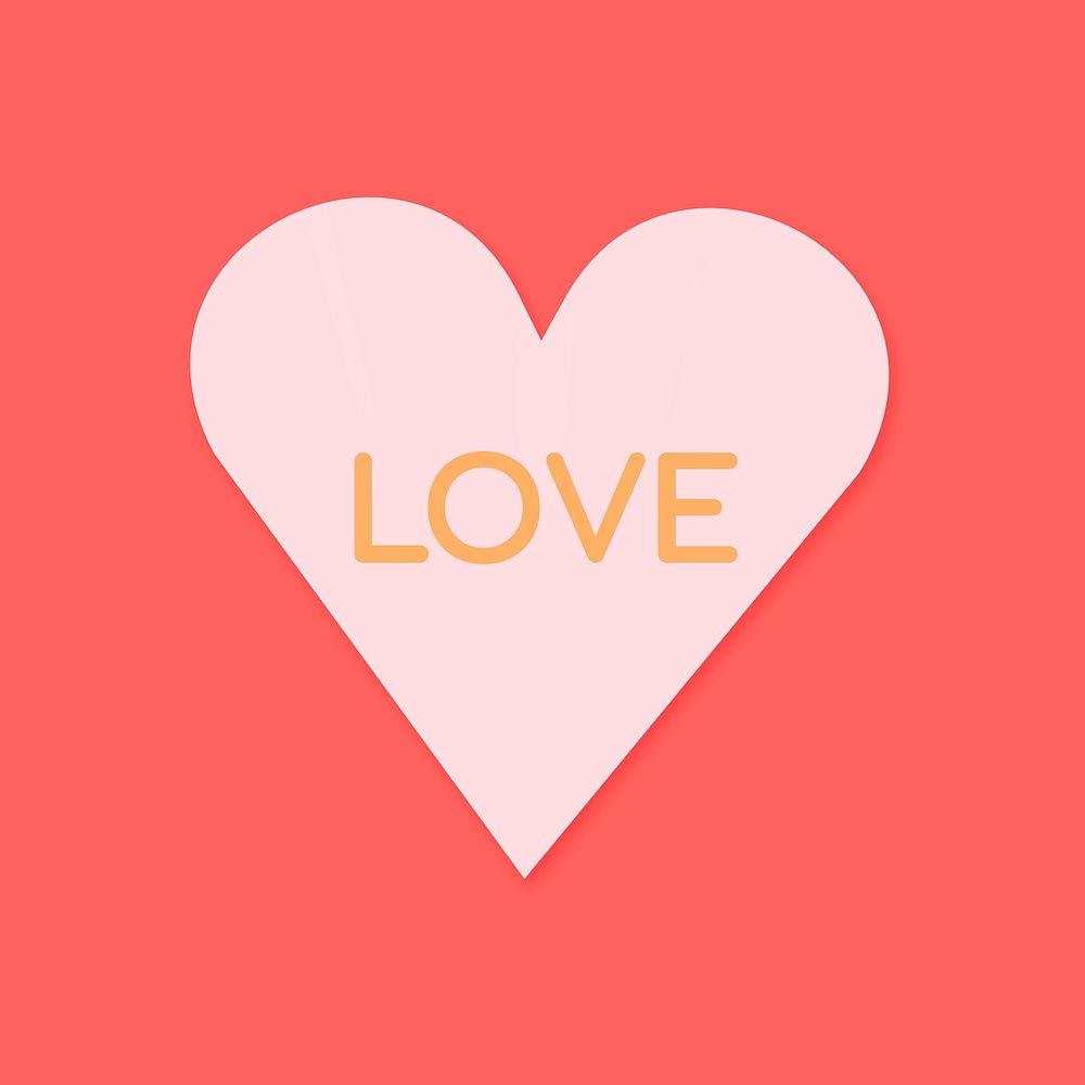 Heart love clip art, love theme valentine design