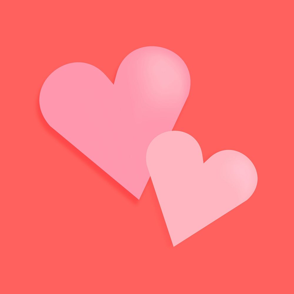 Heart shape  psd stickers, valentine love design