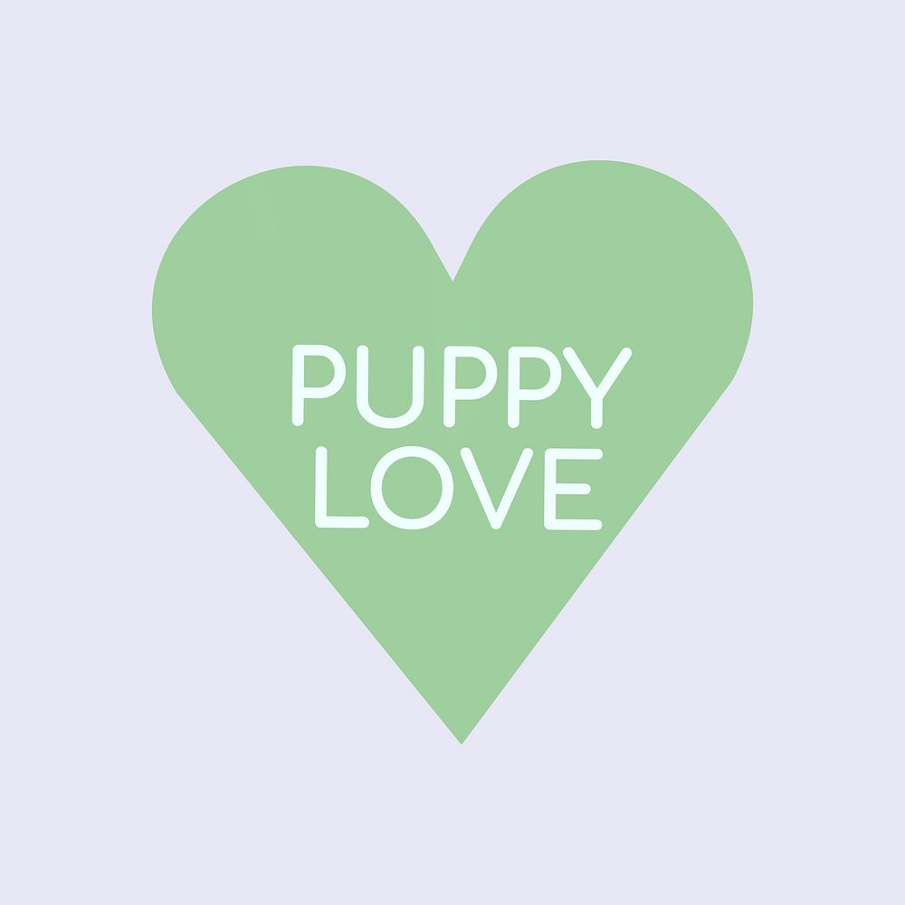 Heart love clip art, puppy love, love theme valentine design