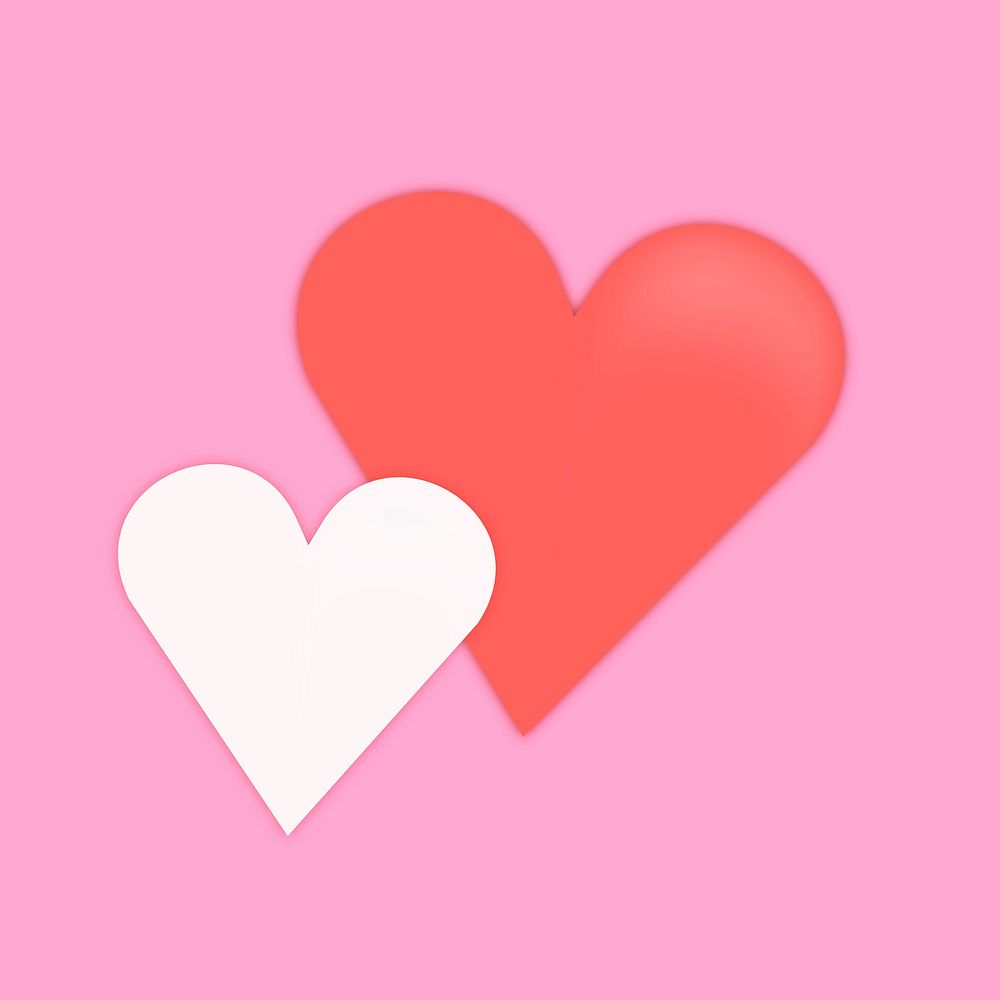 Aesthetic heart clip art, love theme valentines design