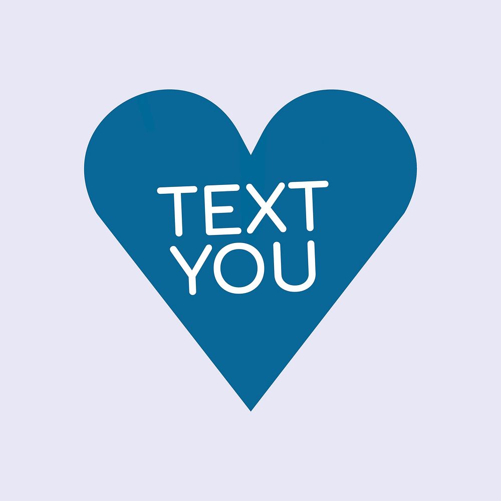 Heart love clip art, text you, love theme valentine design