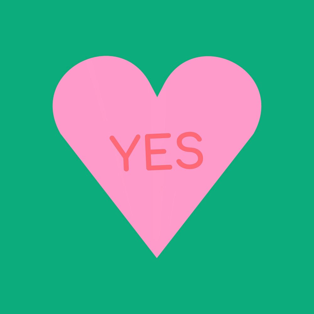 Heart love clip art, yes proposal, love theme valentine design