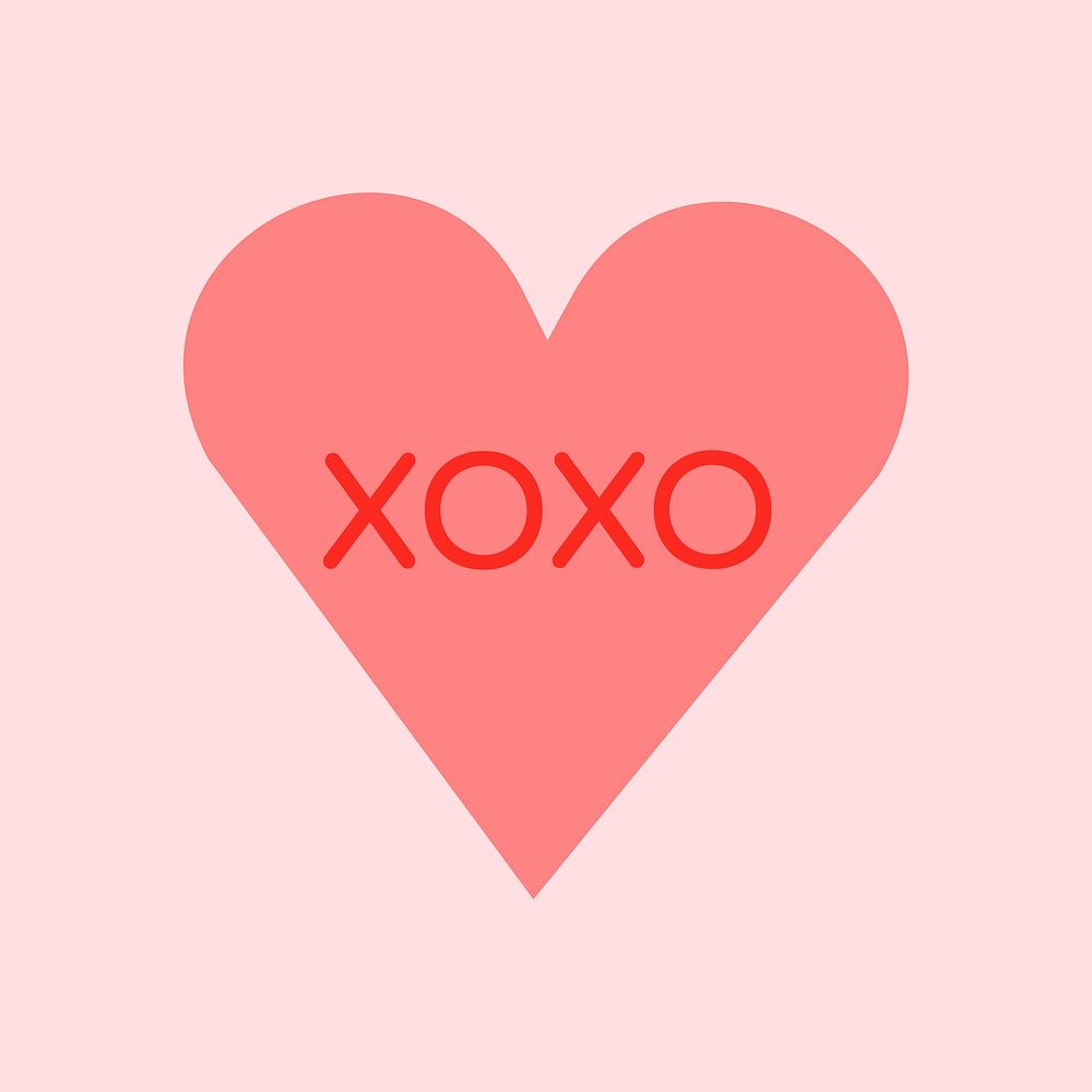 Heart love clip art, xoxo, love theme valentine design