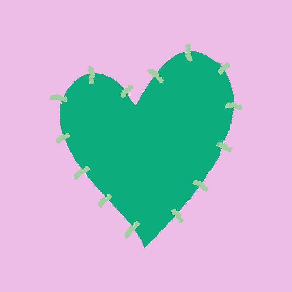 Heart doodle psd stickers, valentine love design psd